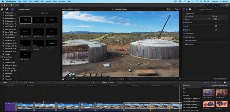 Final Cut Pro X Beste videobewerkingssoftware voor drones