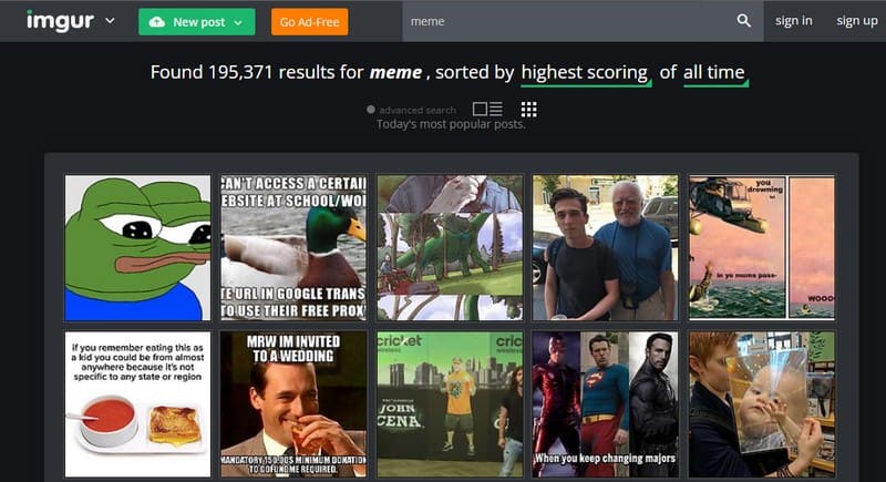 IMGur Meme Generator online