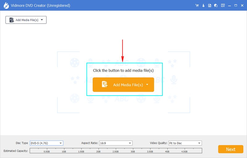 Presione el botón Agregar archivos multimedia