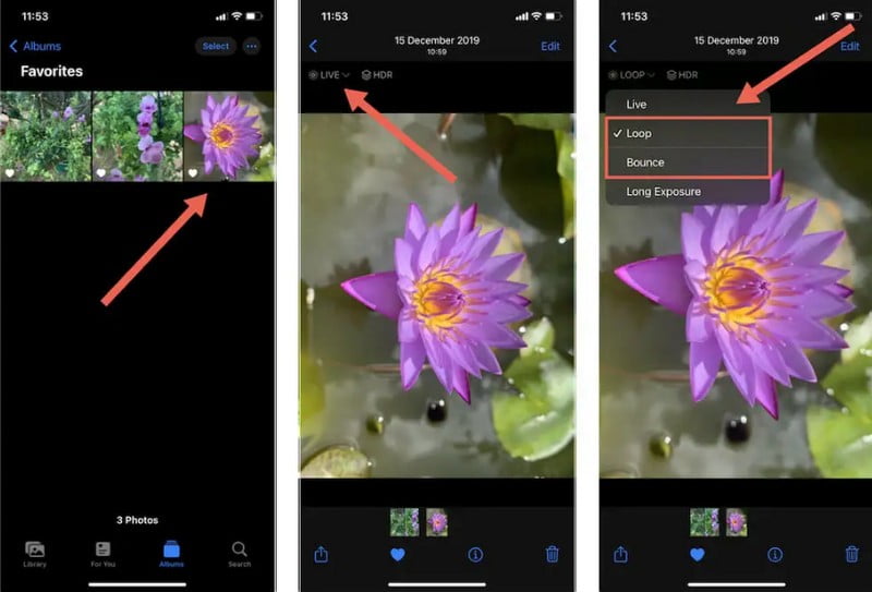 Trasforma la foto dal vivo in GIF su iPhone