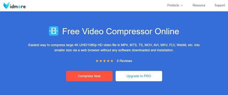 Vidmore Free Video Compressor บีบอัดวิดีโอออนไลน์ด้วยโดรน