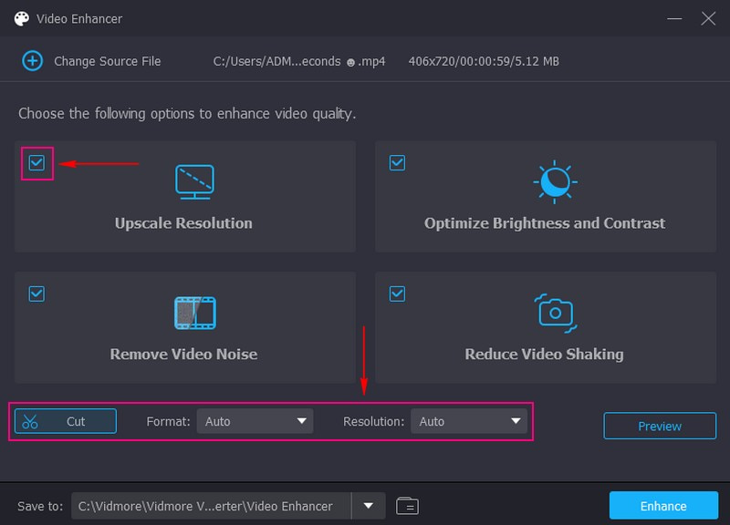 Enable Each Options to Enhance Video Quality