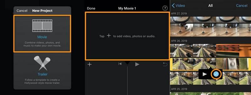 Como combinar vídeos no iPhone com o iMovie