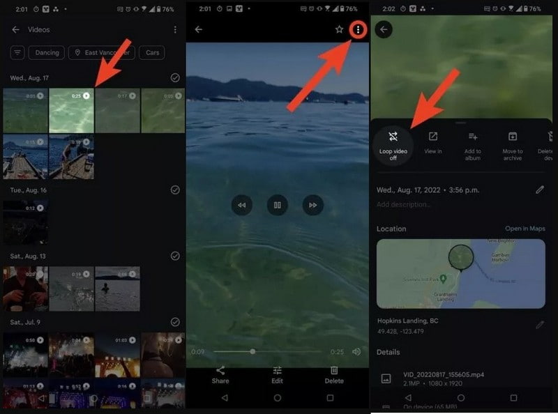 How to Loop Video on Google Photos