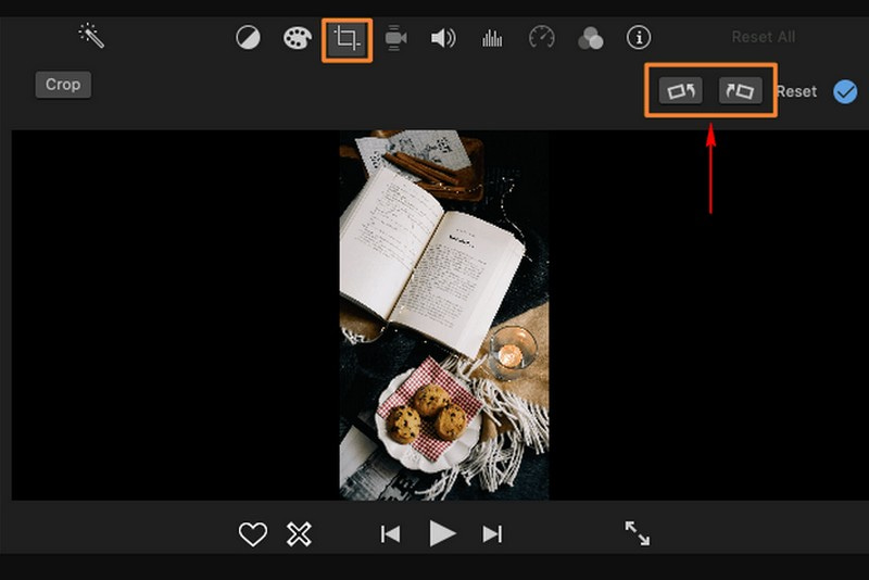 iMovie Pro Tukar Video Menegak kepada Mendatar