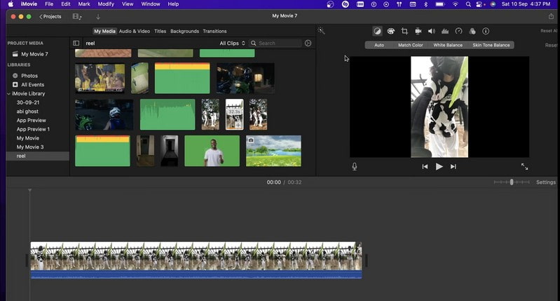 Editor de vídeo vertical de iMovie