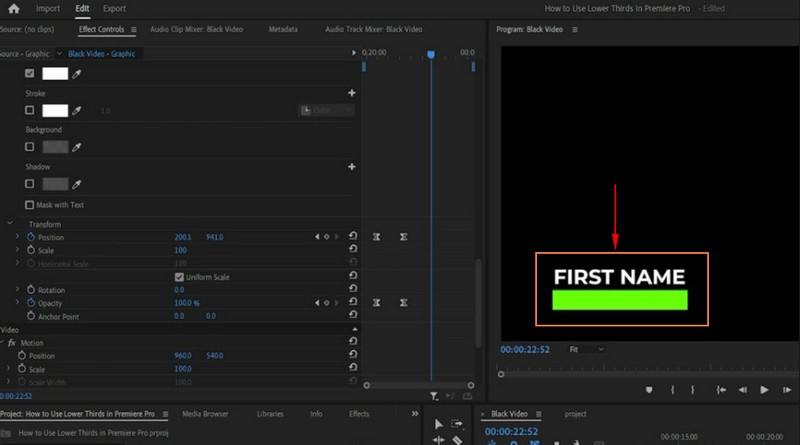 Premiere Pro วิธีสร้าง Lower Thirds