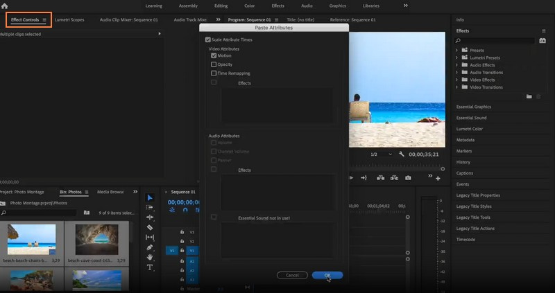 Premiere Pro para hacer montaje fotográfico