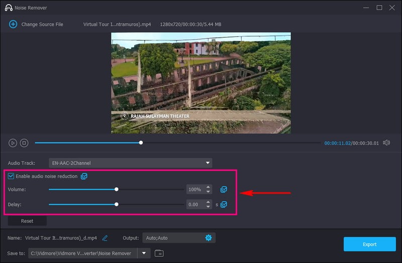 Check Enable Audio Noise Reduction