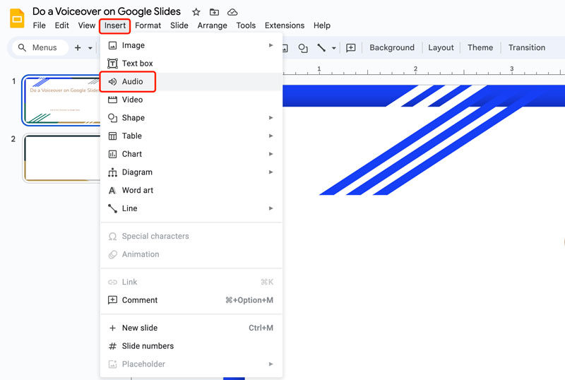 Google Slides Insert Audio