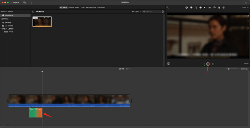 在 iMovie Mac 上录制画外音