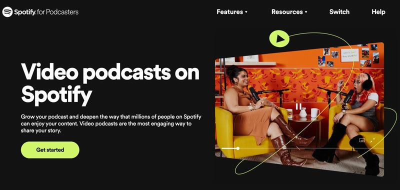 Plataforma de podcasts de vídeo Spotify