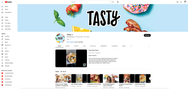 Gledajte Tasty Videos na YouTubeu