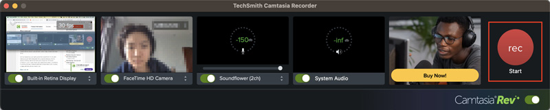 Registrazione dello schermo di Camtasia