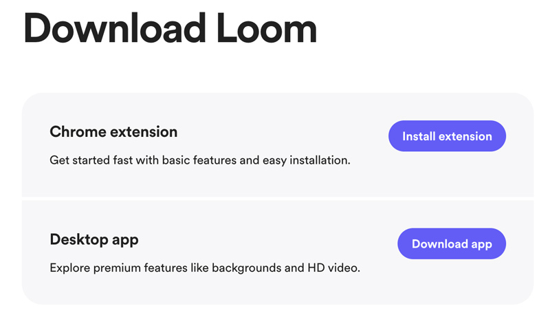 Загрузите настольное приложение Loom Chrome Extension 