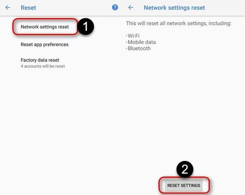 Netværksnulstil Android