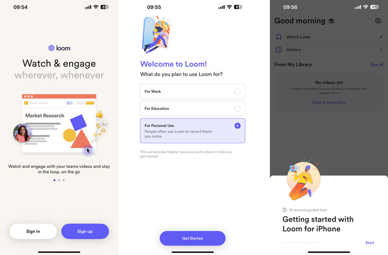 Nyissa meg a Loom Mobile App alkalmazást iPhone-on