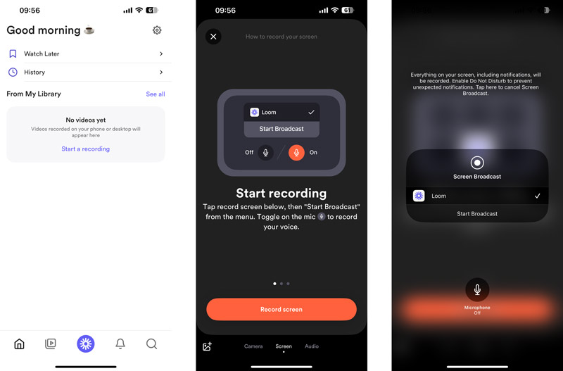 Loom을 사용하여 iPhone에 화면 녹화하기