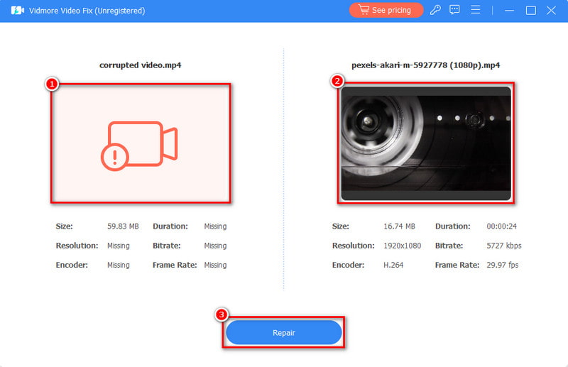 Aggiungi file e ripara