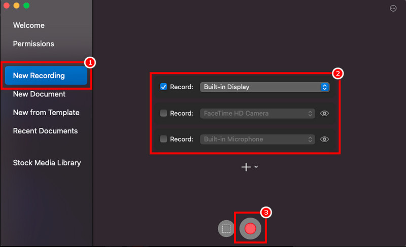 Νέα ηχογράφηση στο Screenflow