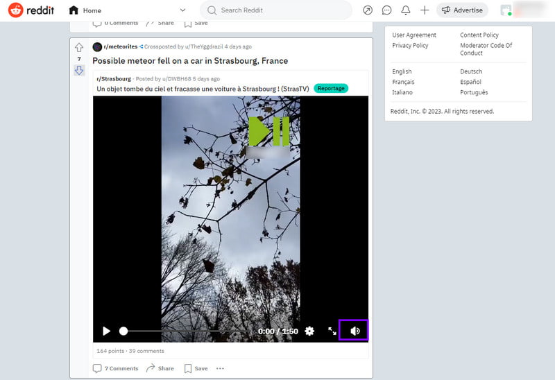 Reddit'te Videonun Sesini Aç