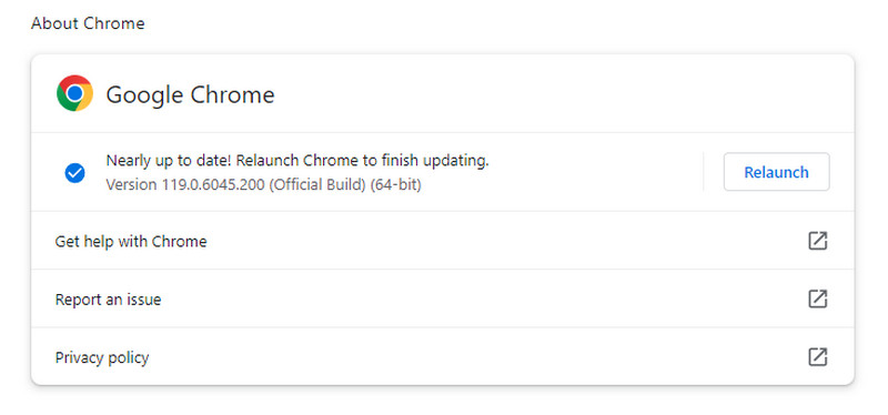 อัปเดตเบราว์เซอร์ Google Chrome