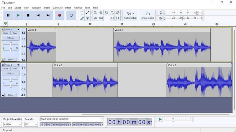 Compressione audio Audacity