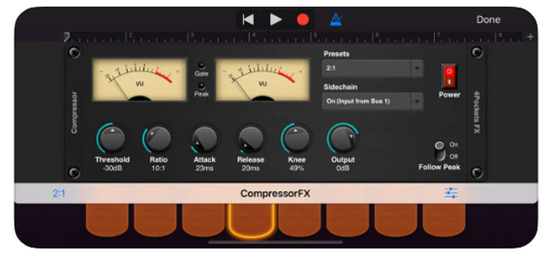 Plug-in de compressor de áudio AUv3