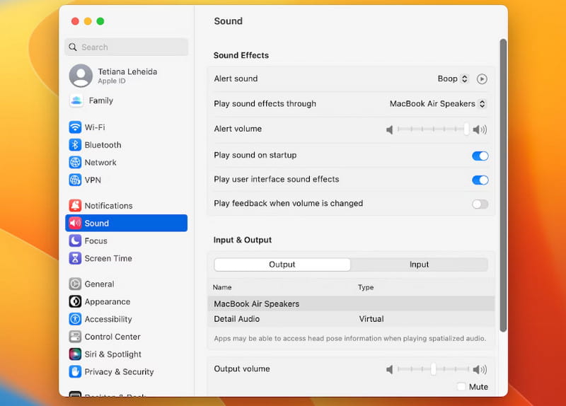 Modifica le preferenze audio su Mac