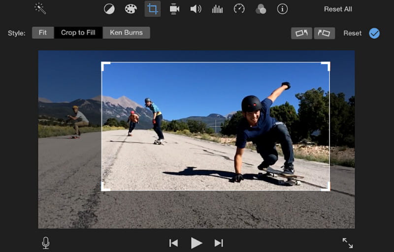 iMovie อัปโหลด Crop Video Resizer