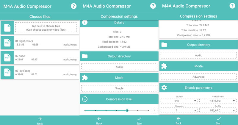 M4A audio kompresszor