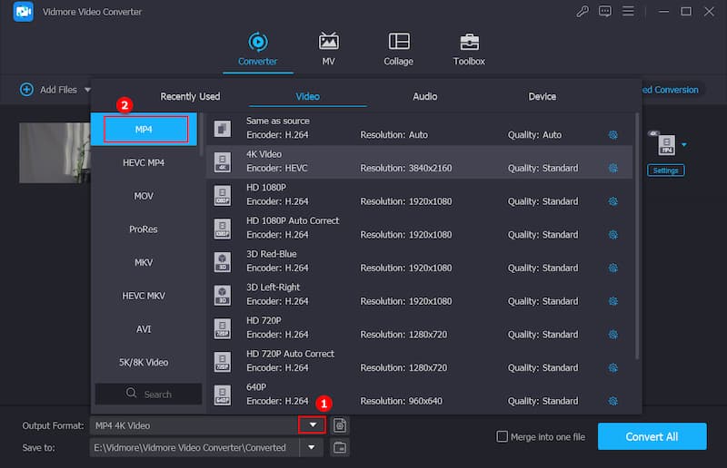 Pilih Format Output