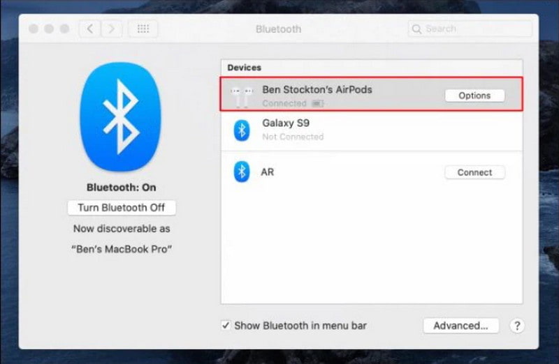 Matikan Bluetooth tanpa Suara di Mac
