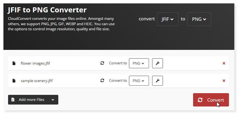 CloudConvert Konverter filer