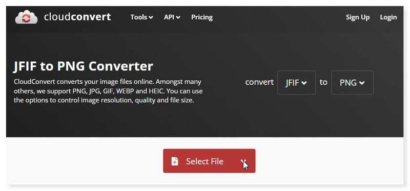 CloudConvert Pilih File