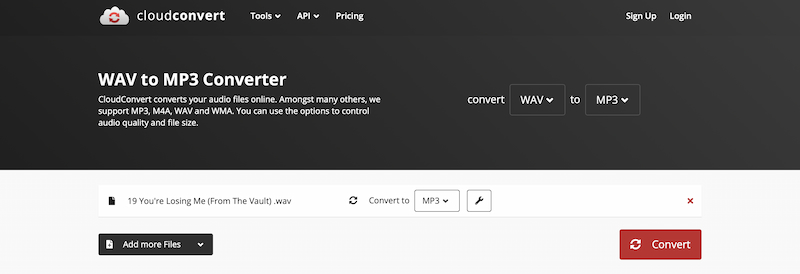 Cloudconverter WAV-fil