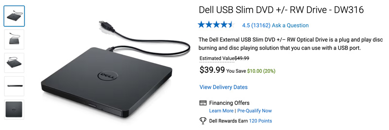 Dell USB DVD-stasjon DW316