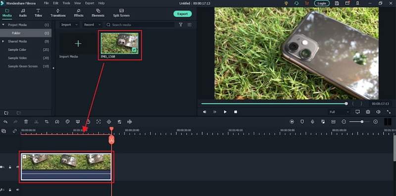 A Final Cut Pro idővonala Videó hozzáadása