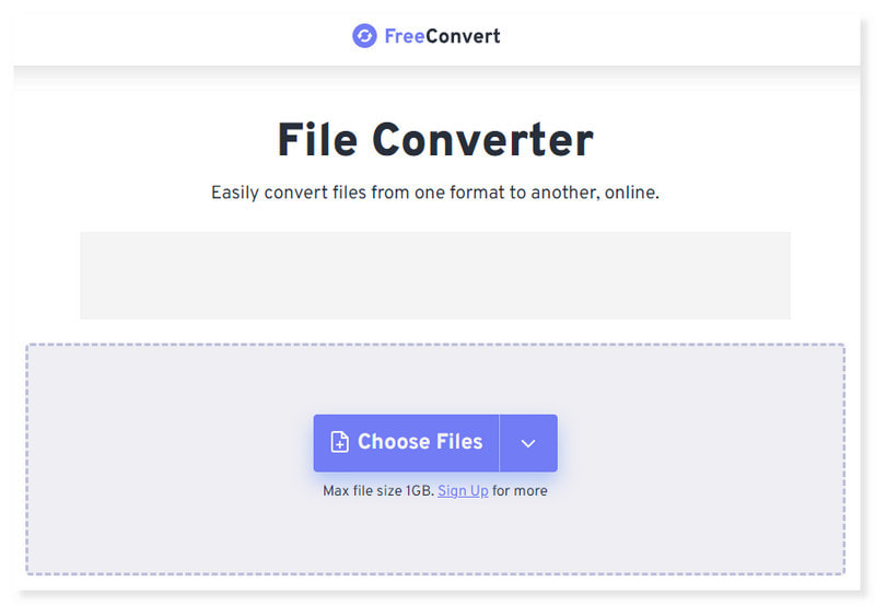 FreeConvert Vælg filer
