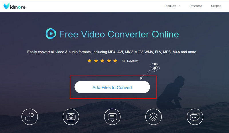 Vidmore Video Converter trực tuyến Thêm tập tin