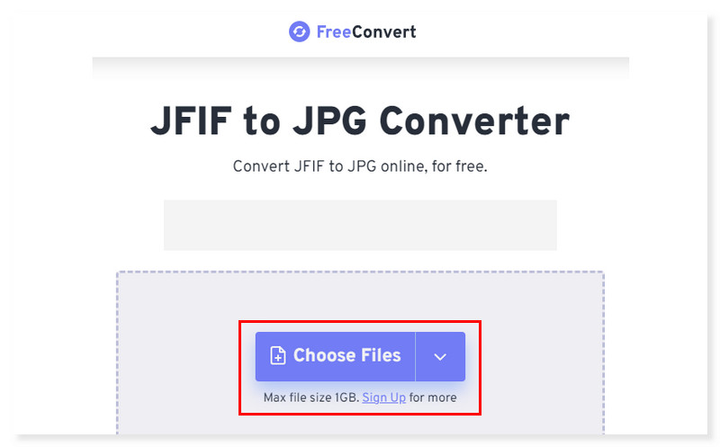 FreeConvert Välj JIFF-fil