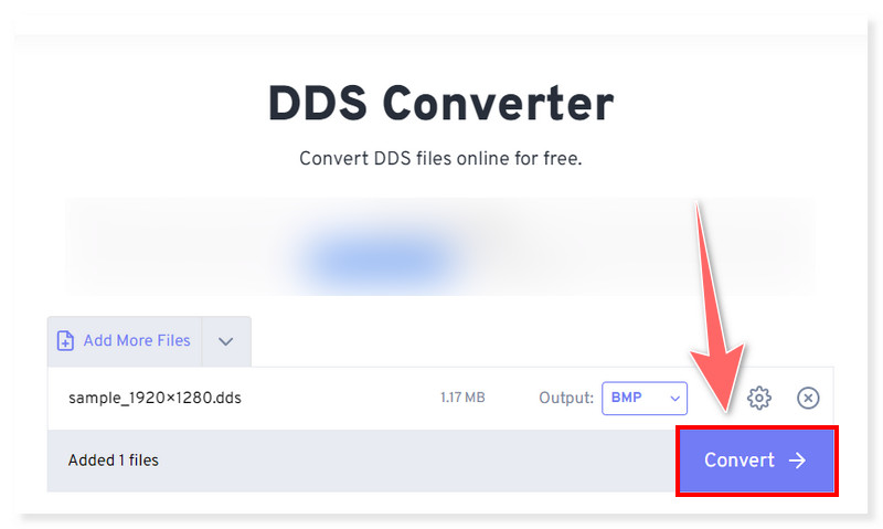 Freeconvert Online DDS konverter