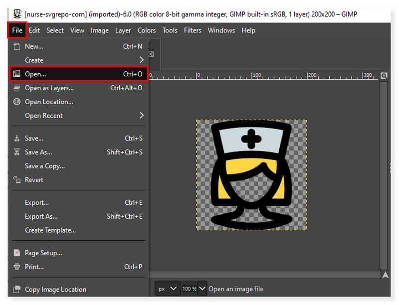 GIMP Adicionar arquivos SVG