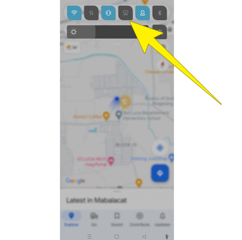 Tangkapan layar di Google Maps Android