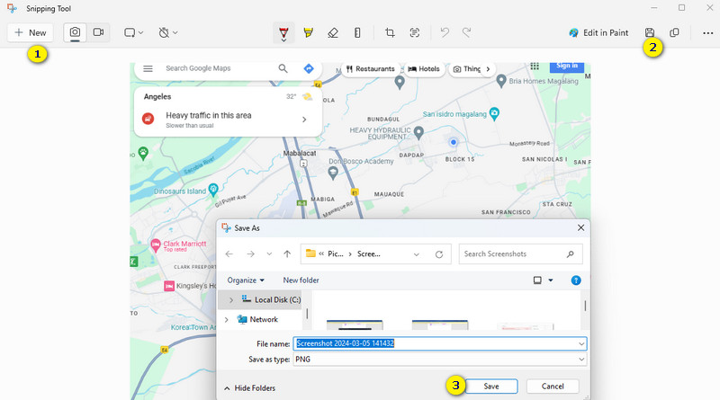 Kuvakaappaus Google Map Snip Save