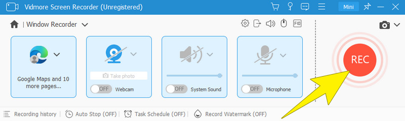 Google 地图 Vidmore Rec 上的屏幕截图