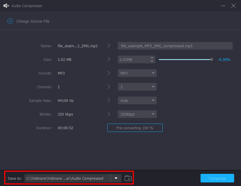 Vidmore Save to Compress