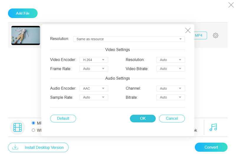 Adjust MP4 Settings