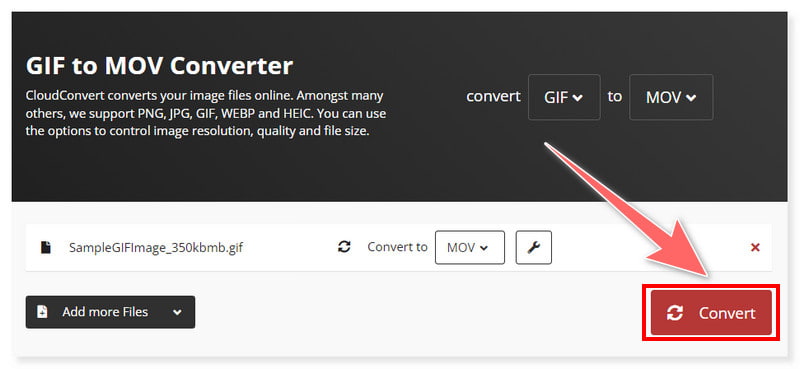 CloudConvert Convert to MOV Format