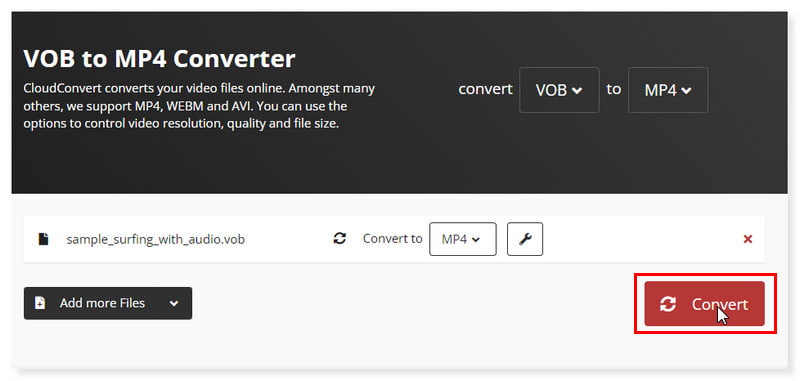 Cloudconvert Online fájlok konvertálása